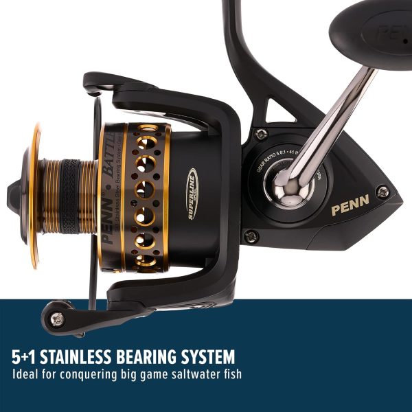 PENN Battle Spinning Reel Kit, Size 5000, Includes Reel Cover and Spare Anodized Aluminum Spool, Right/Left Handle Position, HT-100 Front Drag System - Image 3